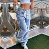 Womens Baggy Cargo Pants Streetwear Hip Hop Joggers Sweatpants  Casual Loose Wide Leg Trousers