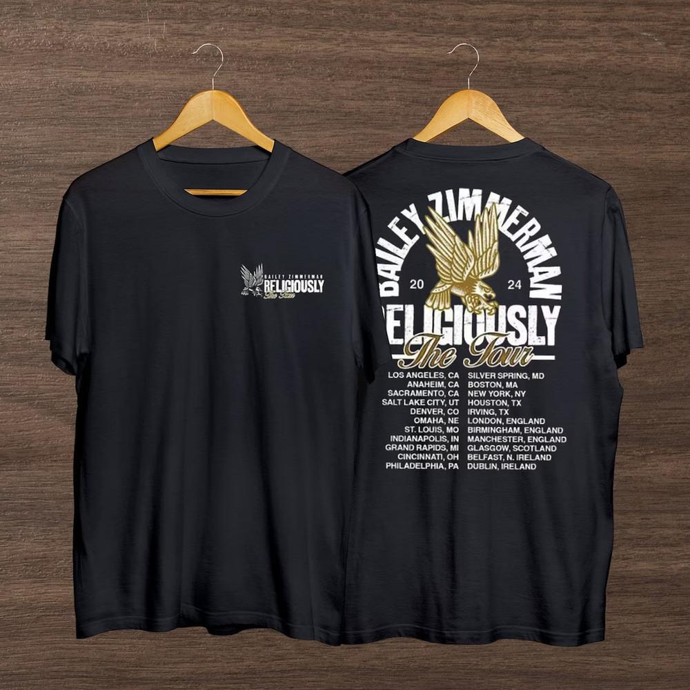Bailey Zimmerman Religiously Tour 2024 T Shirt Full Size S5XL Unisex T-Shirt M