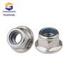 Anti-Slip 304 Stainless Steel Hex Flange Lock Nut with Nickel-Plated Washer, Nylon Anti-Loosening, Sizes M4-M8