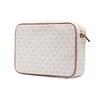 Michael Kors Jet Set Logo Coated Zip Closure Canvas Crossbody Bag Shoulder Bag Women Vanilla