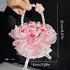 Handheld Flower Diy Crochet Flower Bouquet Valentine'S Day Rose Gift Wedding Bouquet Pearl Hand-Held Flower Basket Crochet Gifts