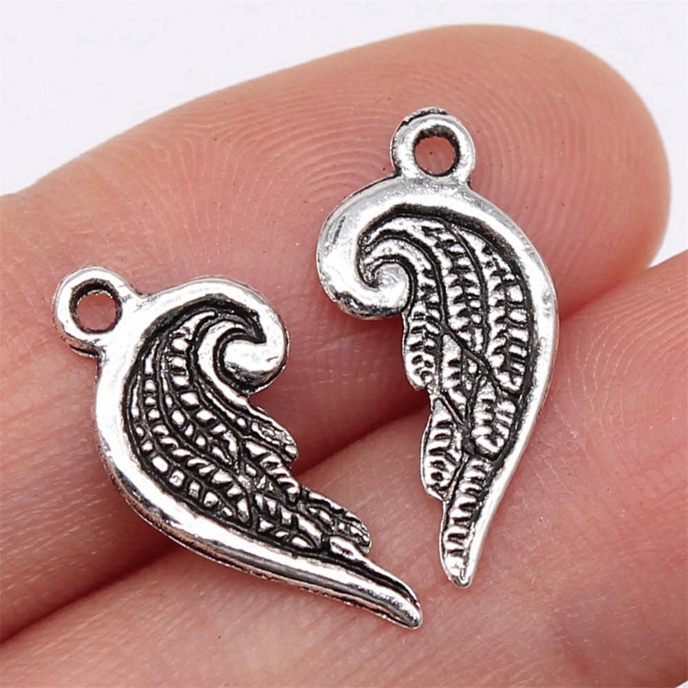 Small Angel Wings Charms Pendant Female Jewellery Bulk Ethnic Art Supplies