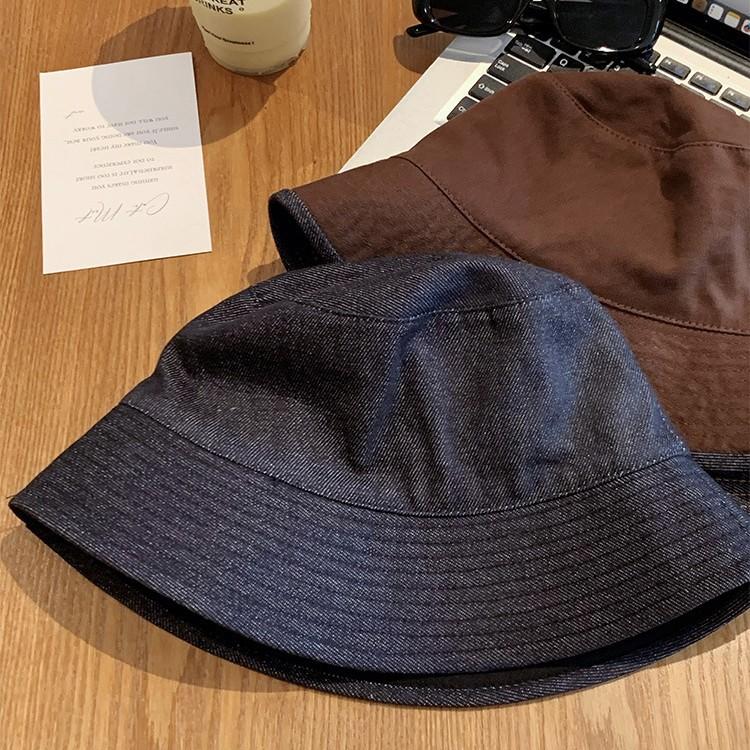 Retro Double-sided Can Wear Denim Bucket Hat Women's Summer Face Small Versatile Bucket Hat Sunshade Sunscreen Basin Hat