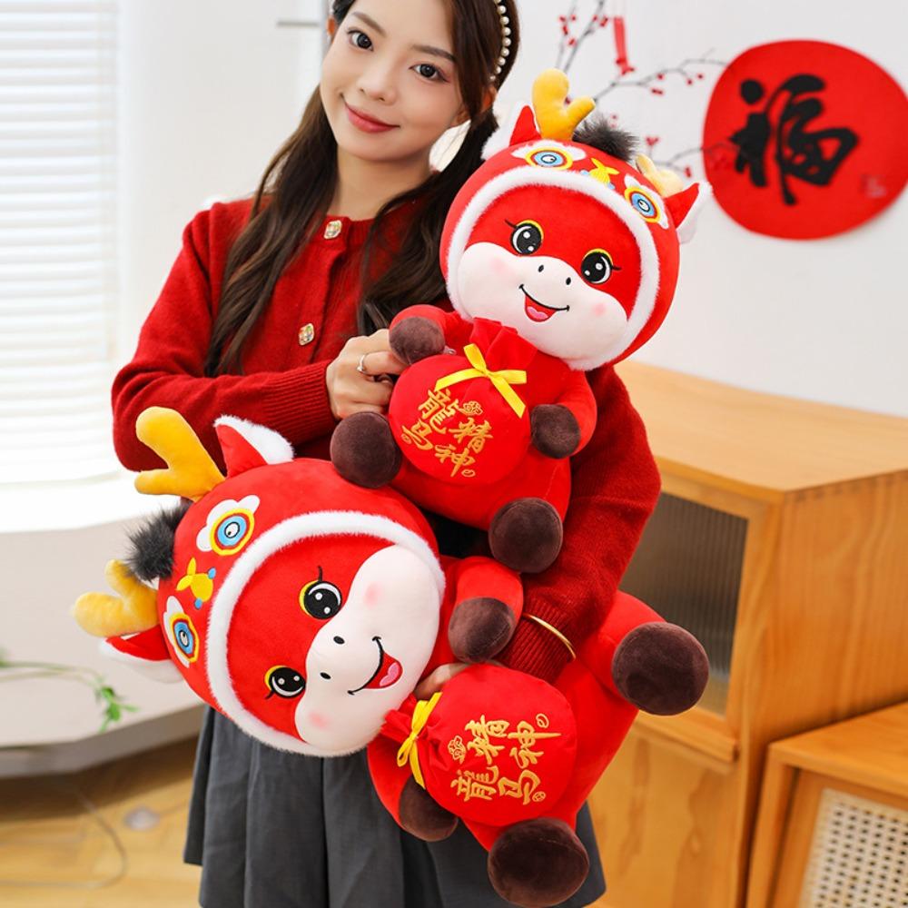 2026 Red Lucky Plush Stuffed Animal Traditional Auspicious Horse Plush Doll Kid Gift