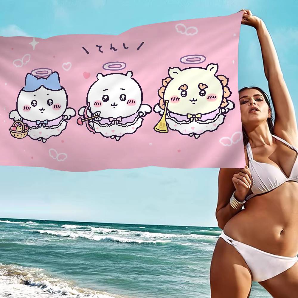 Cute Japanese C-Chiika-waE Usagi Microfiber Beach Towel Absorbent Quick Dry Soft Yoga Swimming Resort Mountain Climbing Towel