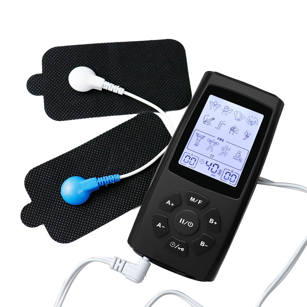 28 Modes TENS EMS Unit Muscle Stimulator for Pulse Pain Relief Rechargeable Portable Dual Channel 40 Intensity Body Massager
