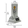 Resin Solar Cemetery Vase Solar Powered Hand-Painted Decorative Grave Flower Vase Cross Ornament Memorial Floral Holder