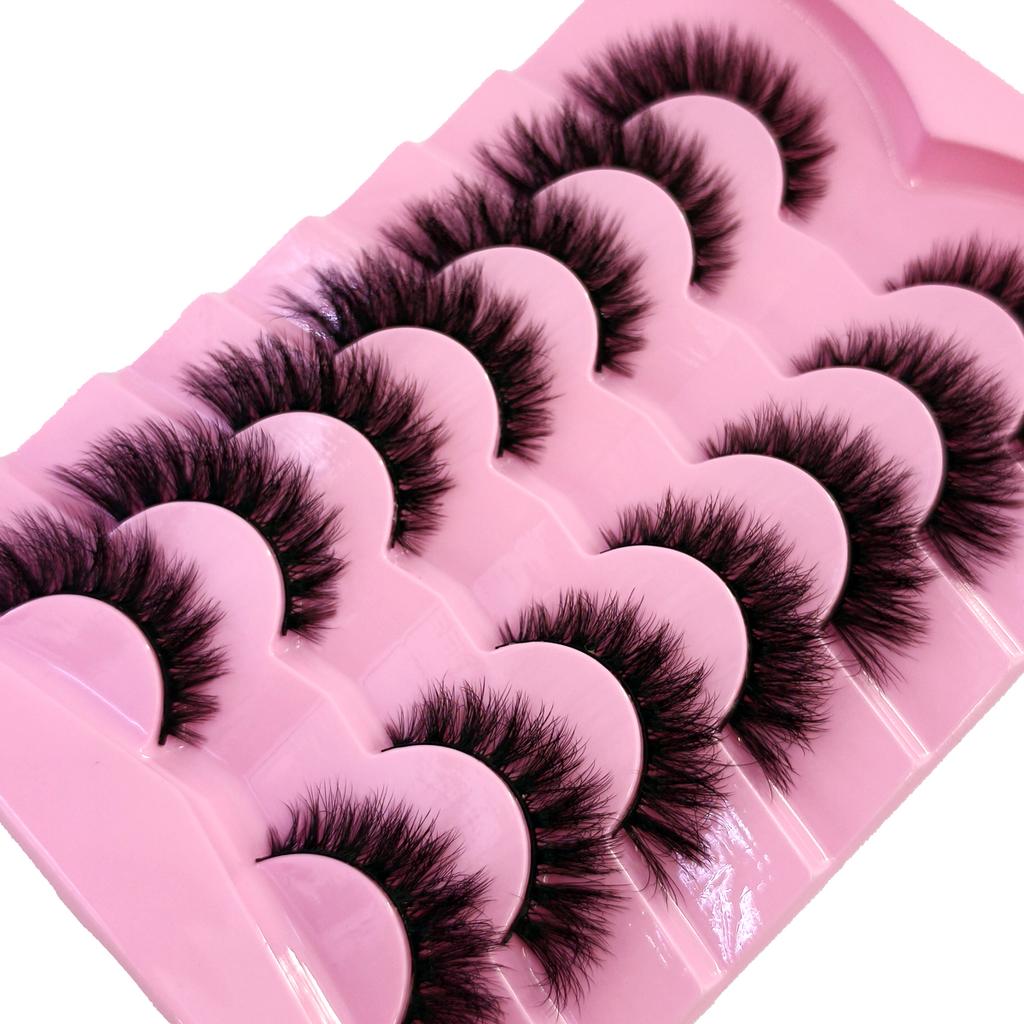 Xiaomi NEW 7pairs Makeup Eyelashes 3D Mink Lashes Fluffy Soft Wispy Natural Cross Eyelash Extension Reusable Lashes Eyelashes