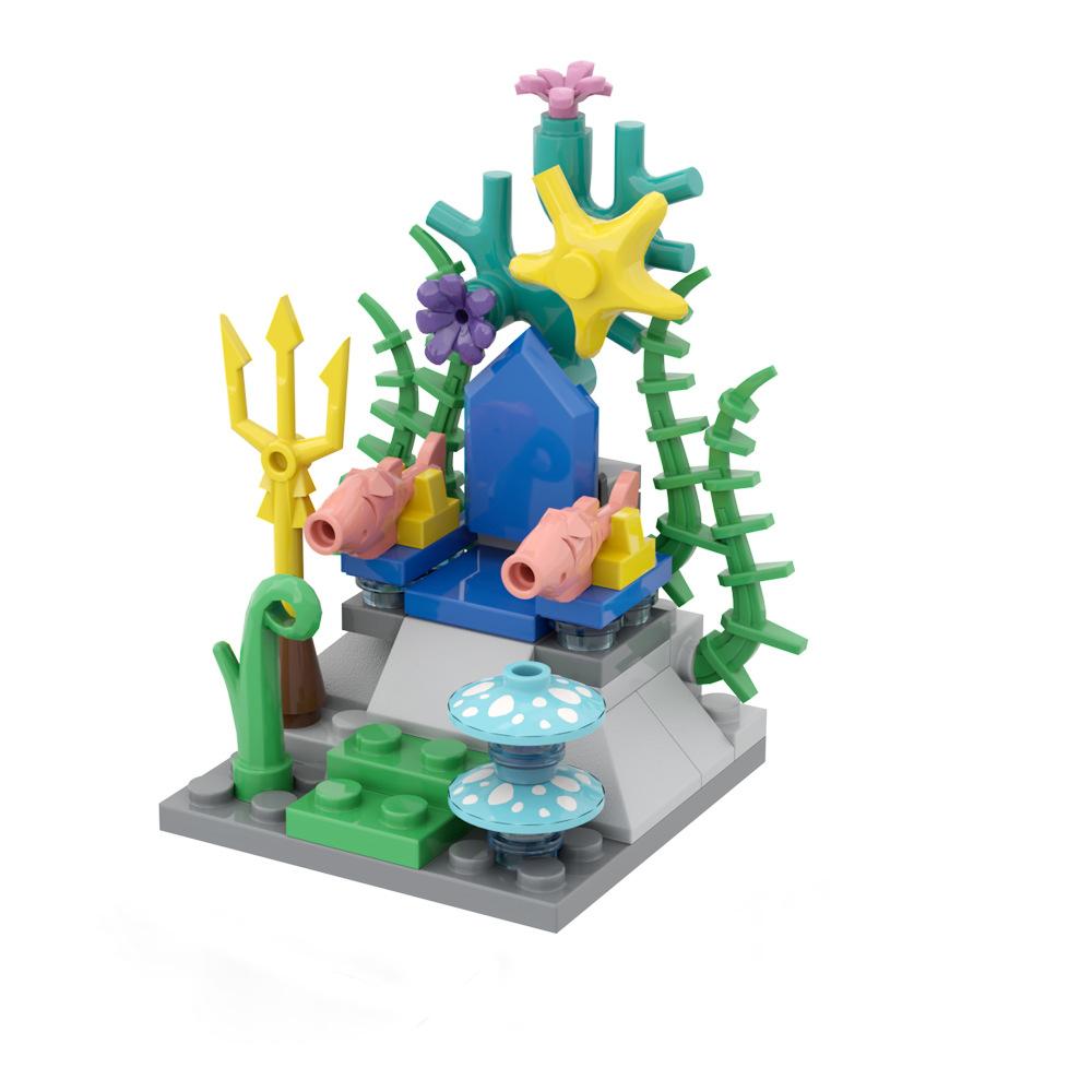 Zestaw Klocków Budowlanych Podwodny Świat - MOC Stworzenia Morskie z Żółwiami, Płaszczkami, Rybami, Ośmiornicą i Roślinami Wodnymi Zabawka DIY