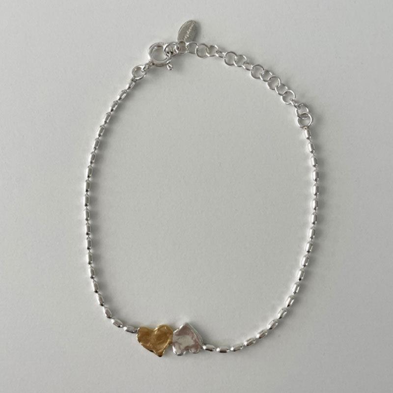 

ANENJERY золотисто-серебряный цвет Love Heart маленький рисовый цепной браслет для женщин универсальные аксессуары pulseras mujer