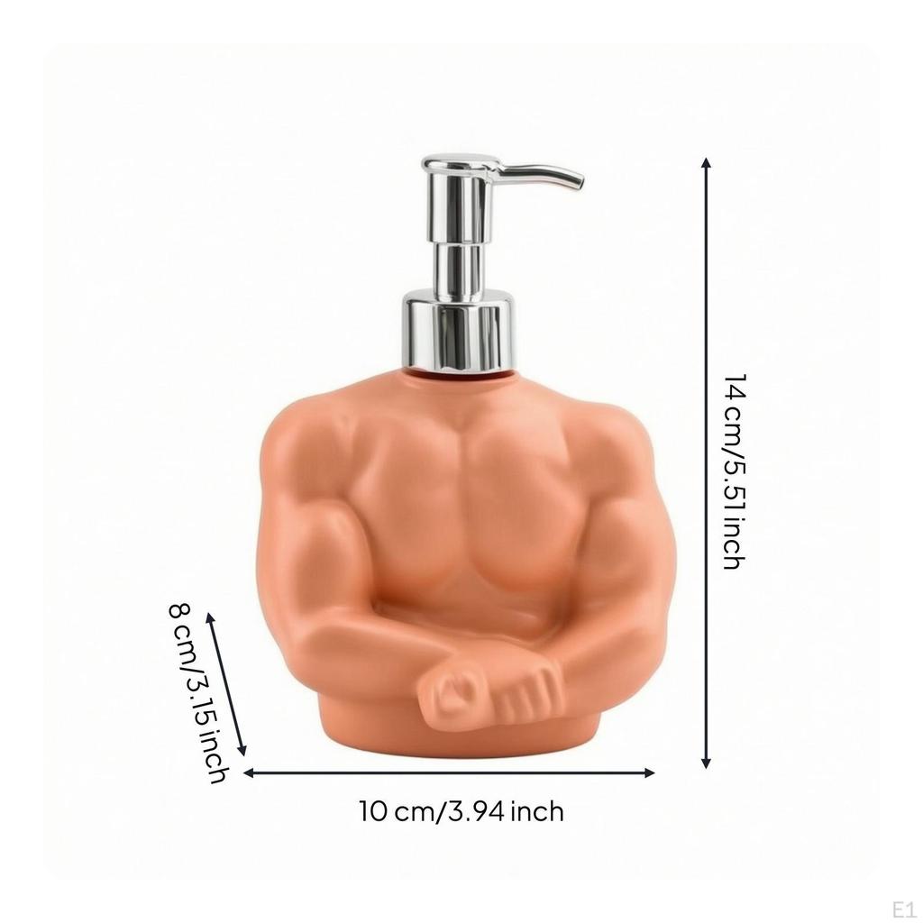 Torso Soap Dispenser Novelty Sculptural Pump Bottle with Chrome Head for Lavatory,