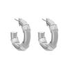 CRMYA Gold Plated Hoop Earrings For Women Classic Cubic Zirconia Piercing Women's Big Hoop Earrings Set Jewelry