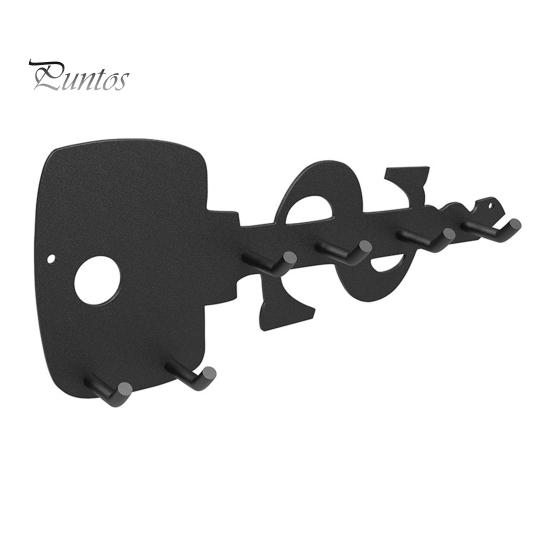 

Настенный держатель для ключей, стойка для хранения, устойчивая к ржавчине, прочная, несущая, простая установка, экономящая место органайзер, крючки для ключей чёрный