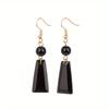 Natural Stone Pendent Drop Earring Trapezoid Shape Long Dangle Earring LapisLazuli AmethystStone Bead Eardrop JewelryGift 1 Pair