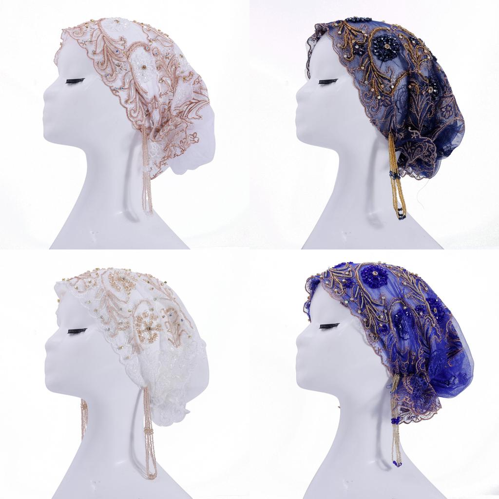 Silk Embroidered Fish Tail Cloche Hat With Tassels For Summer And Winter Wear