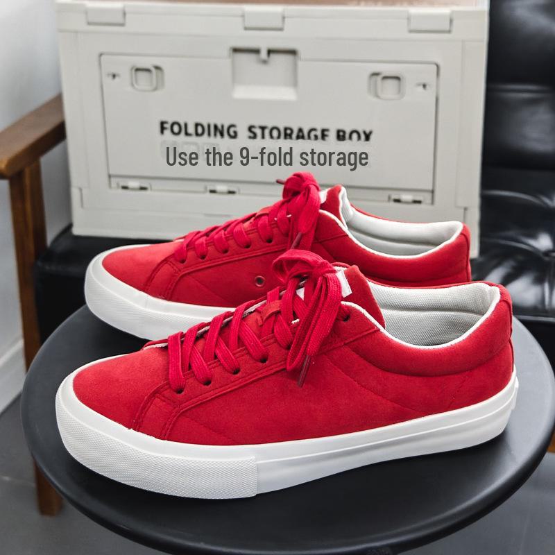 

Чоловічі осінні червоні низькі легкі дихаючі парусинові скейтбордичні туфлі 41 (Male) червоний