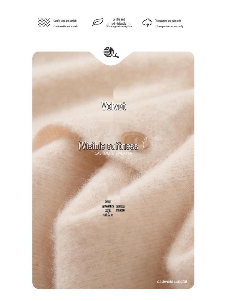 Autumn/Winter New Style Women's 100% Cashmere Knitted Two-Piece Look Cardigan Sweater