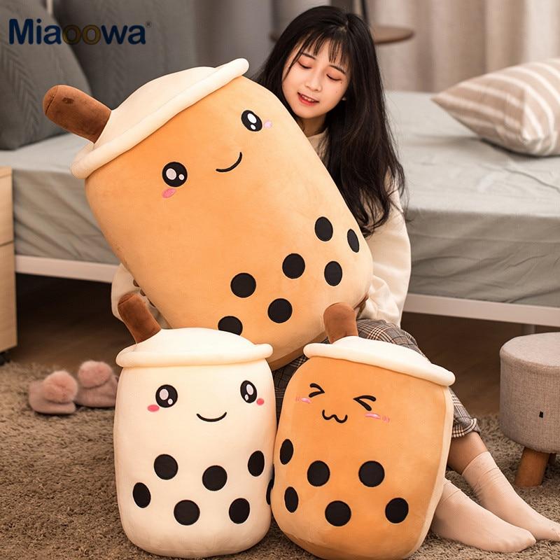25 -50cm Almohada Realista con Forma de Taza de Té de Burbujas Juguetes de Peluche Comida Rellena Muñeca Bebé Regalo Divertido Para Niños Niñas Bebé Cojín Suave para la Espalda