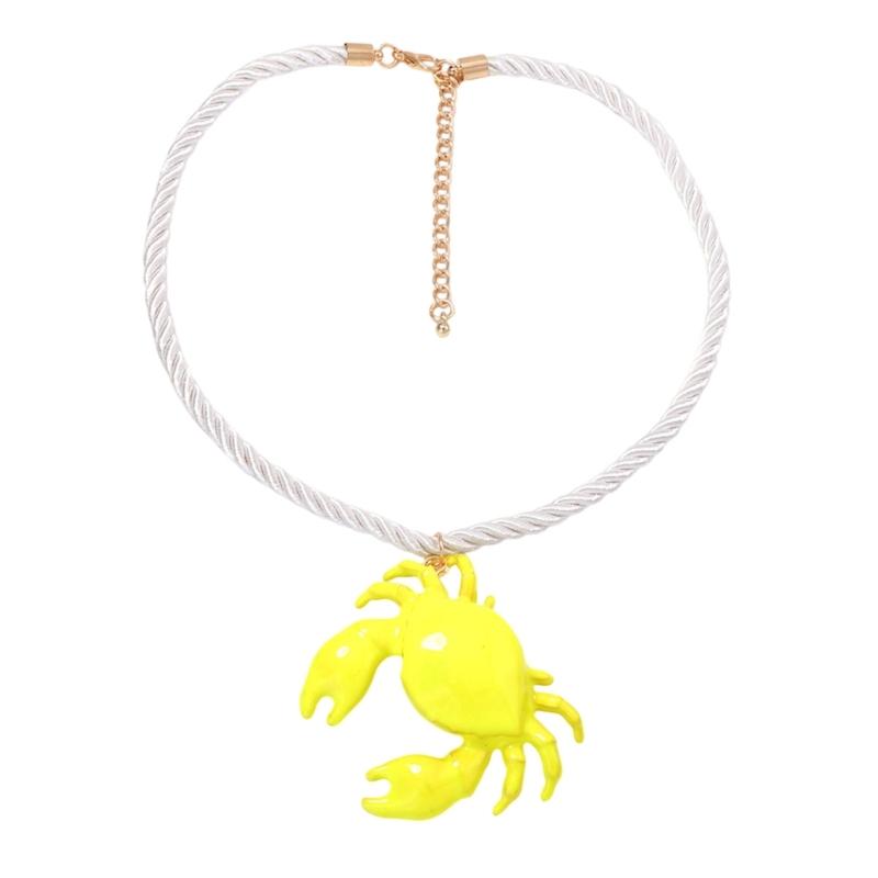 Collana Trendy con Ciondolo Granchio Multicolore Catena Clavicola in Lega Multicolore Gioiello Statement Per Uso Quotidiano