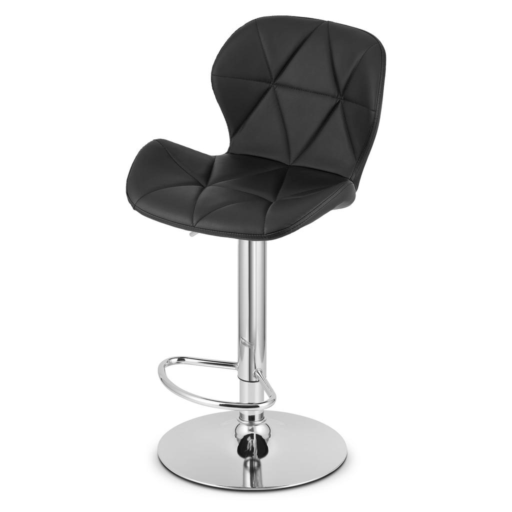 WEST stool - black eco-leather / chrome base x 2