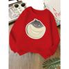 Kids Unisex Crewneck Sweatshirt, Cool Smiling Cartoon Shark Head Print Long Sleeve Pullover, Soft Kids Sweatshirt For Boys Girls Over 4 Years Old