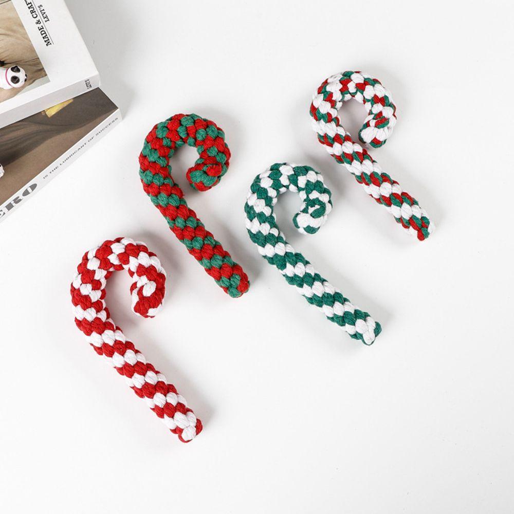 Pet Puppy Sound Interactive Cute Soft Christmas Dog Toys Candy Cane Bite Toys Chew Toy