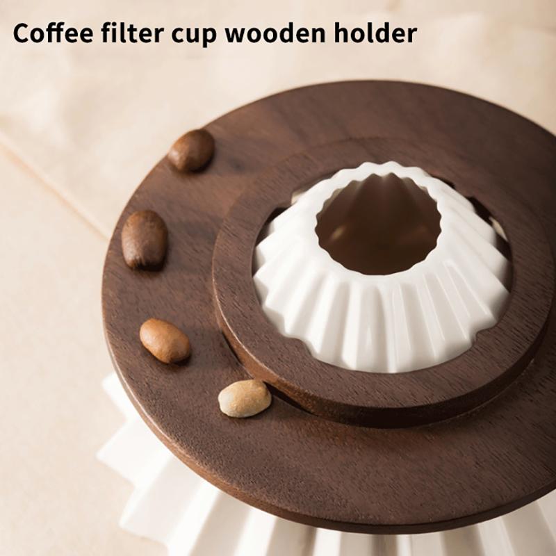 Coffee Filter Stand Pour Over Filter Stand Cone Coffee Dripper Holder Rack Durable Wooden For Origami Coffee Filter Cup Holder