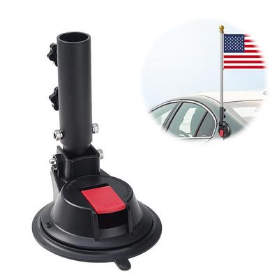 Heavy Duty Suction Cup Car Flag Mount - Universal Holder for RVs Cars Motorcycles, Easy Installation Vehicle Flag Pole Bracket
