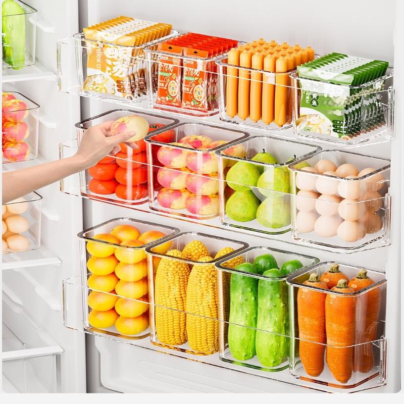 1Pcs Fridge Side Door Storage Boxes Portable Vegetables Fruits Preservation Box Kitchen Food Grade Plastic Storage Containers