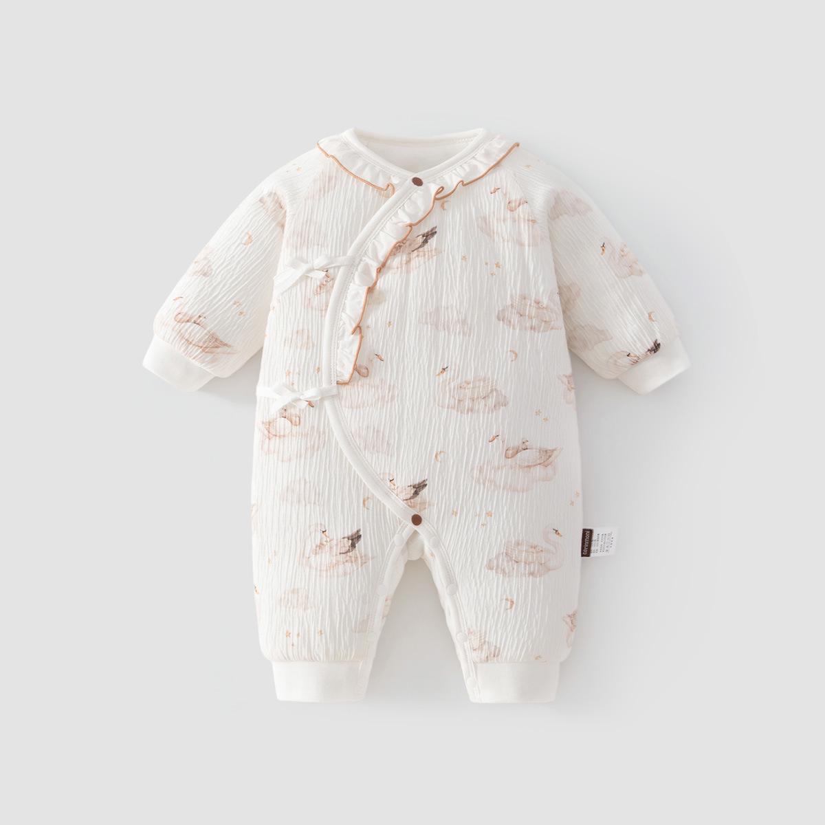 

120g Padded Baby Butterfly Romper - Autumn/Winter Style, Thick, Boneless Newborn Jumpsuit 66 (3-6 months, 13-15 lbs)