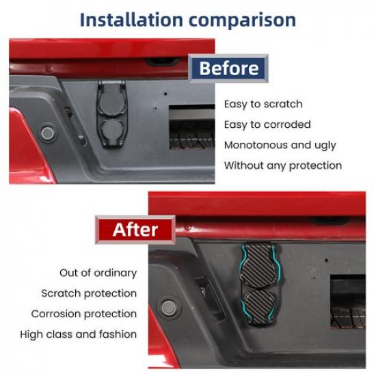 2x Carbon Fiber Trailer Power Outlet Cover Hitch Plug Trim for Ford F150 +