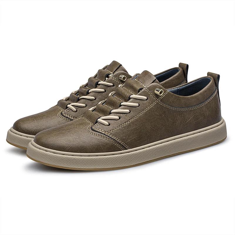 Men Casual Shoes Breathable High Quality Mens Sneakers British Style Men's Lace Up Men's Dress Shoes Genuine Leather Size 37-47