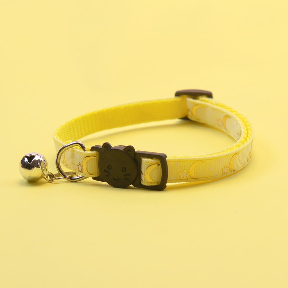 Moon Print Buckle Bell Collar for Cats and Small Dogs - Cute and Durable