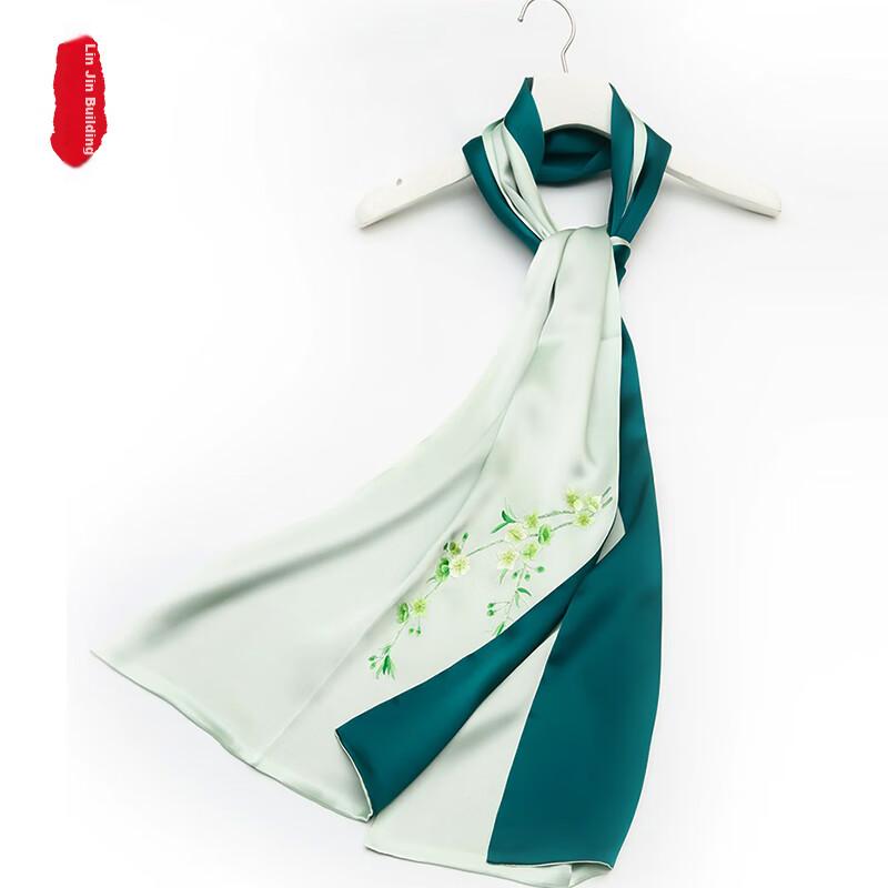 Silk Scarf for Women, Mulberry Silk Suzhou Handmade Embroidery Scarf, Gift for Suzhou Embroidery Silk Outer Wrap, Small Shawl Gift Box Set