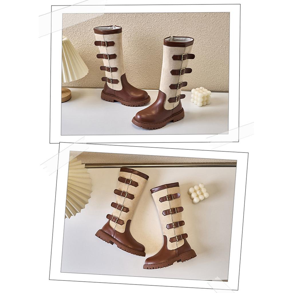 Children's Boots, Single Boots, High Waisted Straps, Side Zippers Boots