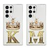 Diamond Crown Letter 26 Letters Phone Case For Samsung Galaxy S26 S25 S24 S23 S22 Ultra S20 S21 FE 5G Plus Soft Clear Cover