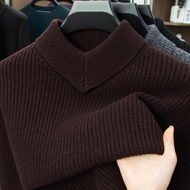 

Men s 100% Pure Wool Heavyweight Winter Sweater, Skin-Friendly Base Layer Double Extra Large коричневий/кавовий