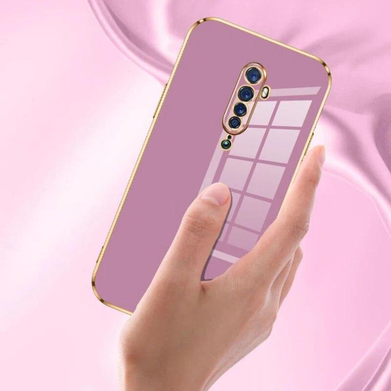 Do etui OPPO Reno2 F oppo Reno2z etui na telefon Oppo Reno 2 etui CPH1989 CPH1907 pokrywa luksusowe kwadratowe poszycie odporna na wstrząsy tylna pokrywa