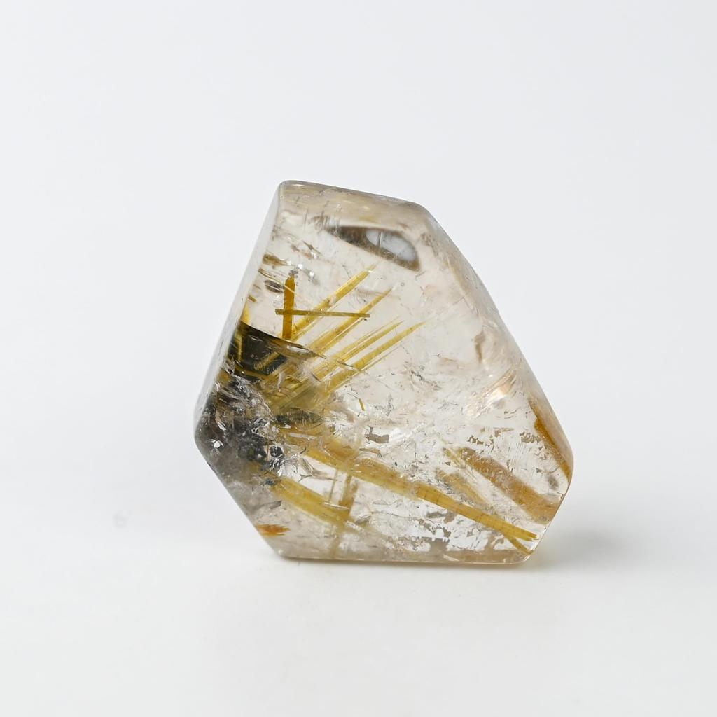 Eigado Rutilated Quartz Sun Rutilated Power Stone for Good Career and Amulet Tumble, 13.3g, Quartz, Fortune, Luck,