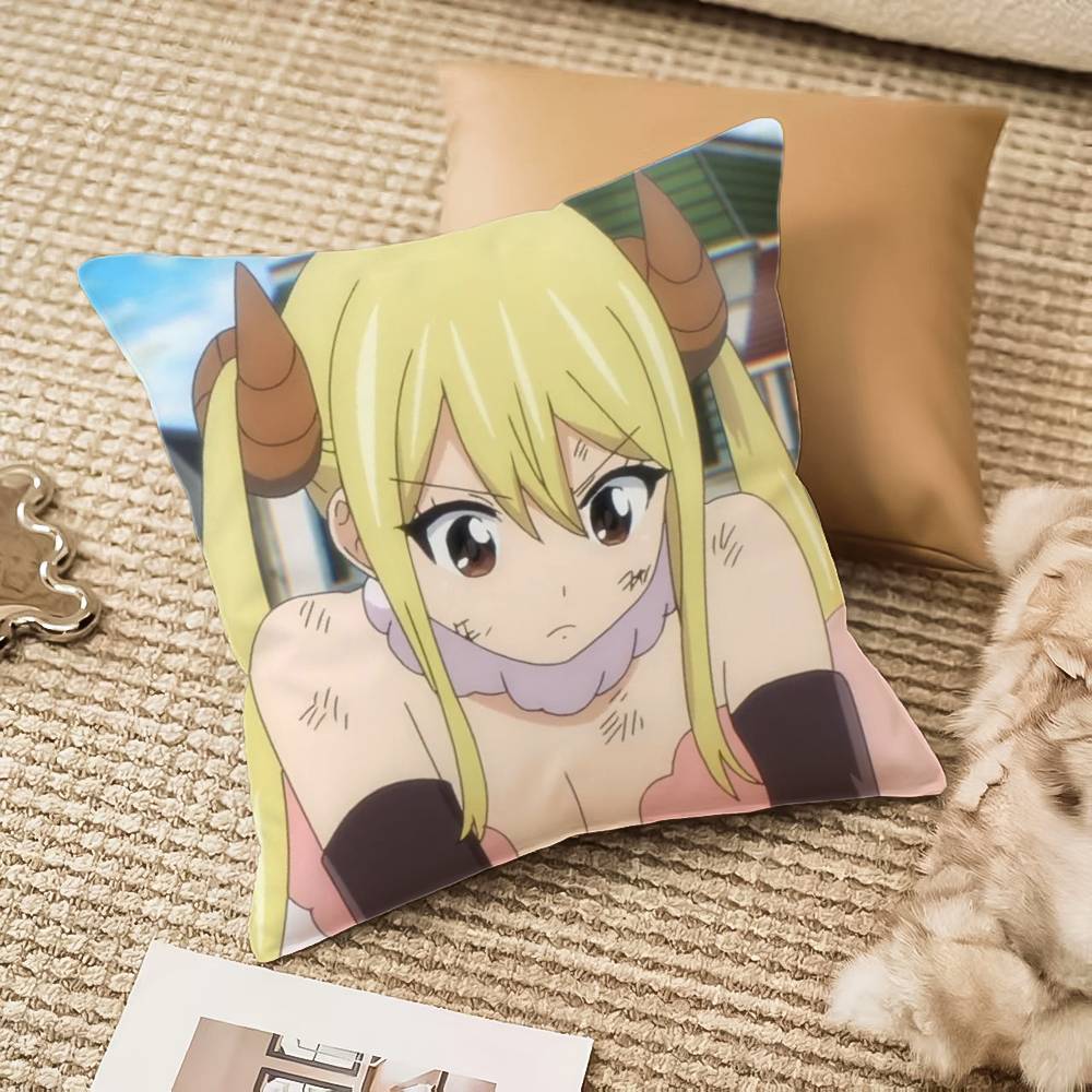 F-Fairy Tail E-Erza Scarlet Pillow Case Anti-dustmite Invisible Zipper Sofa Bed