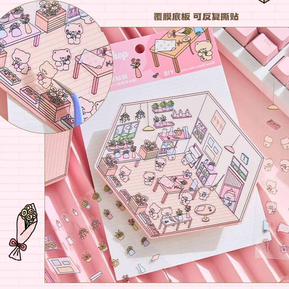 DIY Miniature Scene 3D Stickers Decorative Landscaping Stickers Kawaii Visual Stacking Sticker