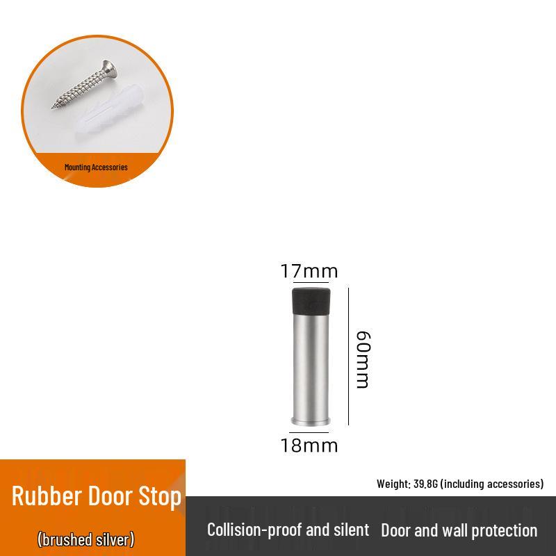 

Reinforced Stainless Steel Door Stop for Anti-Collision and Anti-Theft Use in Hotels and Bathrooms