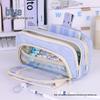 Stylish Large-Capacity Multi-layer Drawstring Pencil Case for Girls