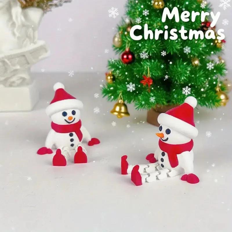 Cute snowman Christmas Toys 3D Printing Christmas Tree Snowman Elk Doll Bag Pendant Decoration Festival Gift