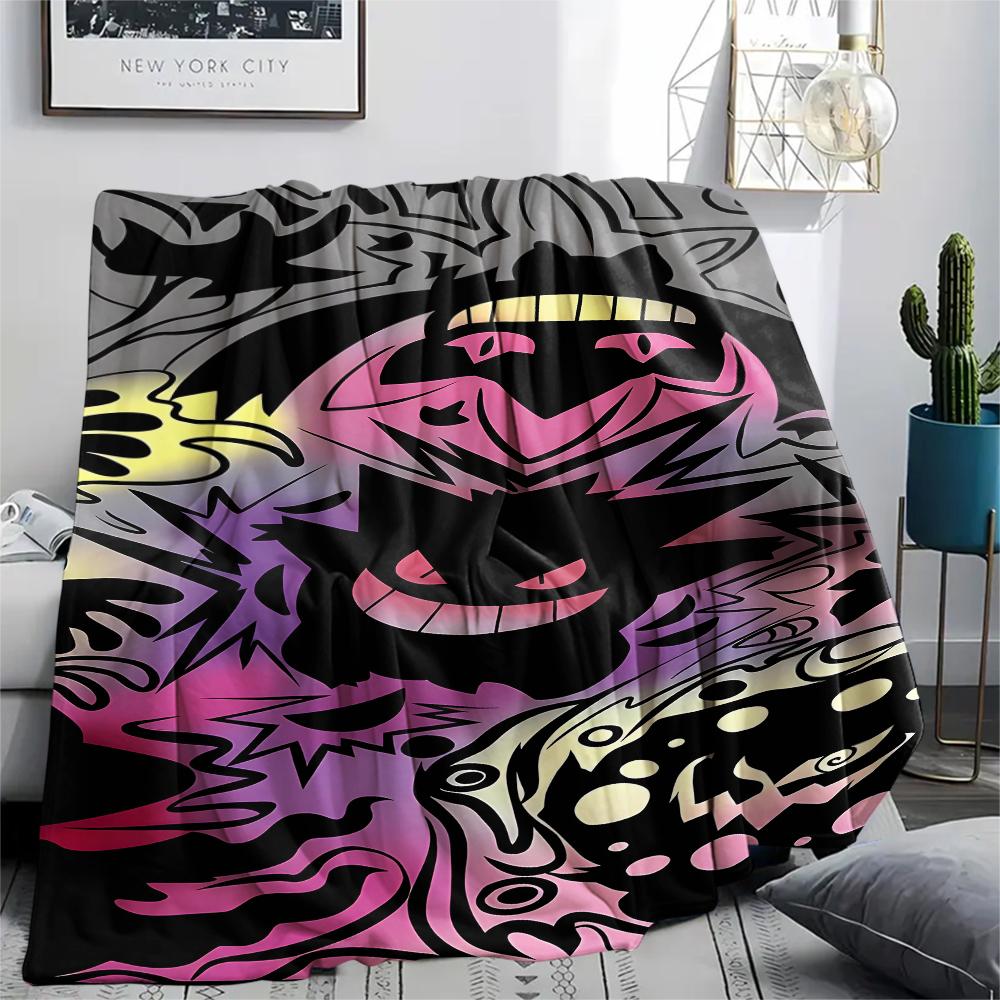Gengar Print Flannel Blanket,High quality Comfortable for All Seasons,Home Decor,Warmth and Comfort,Perfect for Christmas Gifts