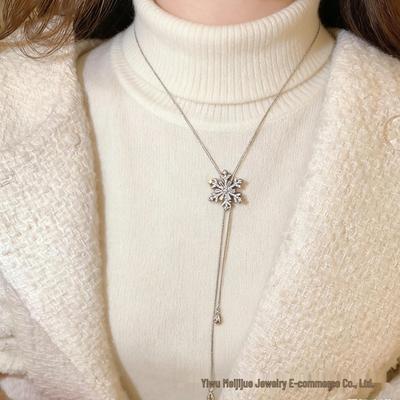 Zircon Snowflake Tassel Necklace: Autumn-Winter Women's Fashion Choker