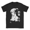 Hatsune Miku Black and White TShirt Unisexs Cotton Top Tee Casual Round Neck Short Sleeve