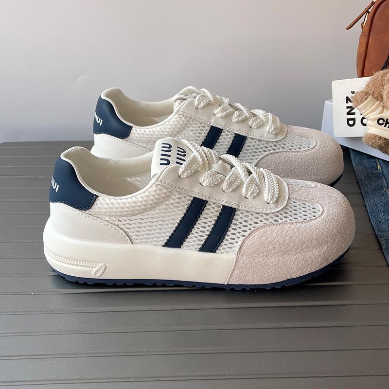 

2025 spring and summer new thick-soled German training shoes women s soft-soled comfortable Forrest Gump shoes mesh breathable board shoes sports and 35