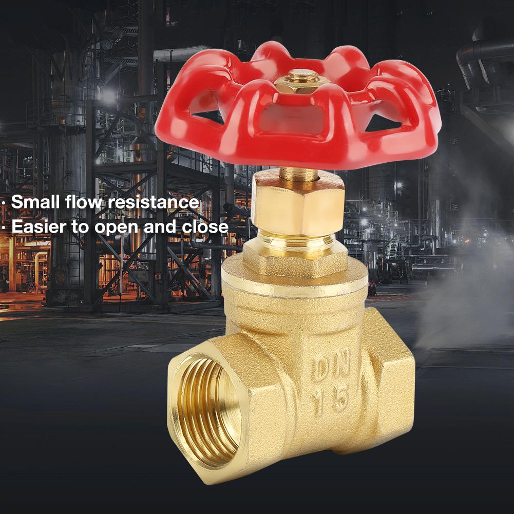 Gate Valve, Brass DN15 BSPP G1Celsius2  Sluice Valve 232PSI for Water Oil Gas, Suitable for Water, Oil, Gas, Steam, With Straight Internal Fluid