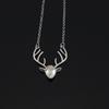 Korean Style Crystal Deer Head Necklace & Clavicle Sweater Chain for Women